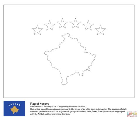 kosovo flagge ausmalbild